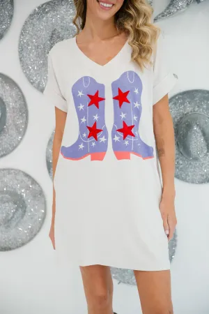 AMERICAN BOOT T-SHIRT DRESS