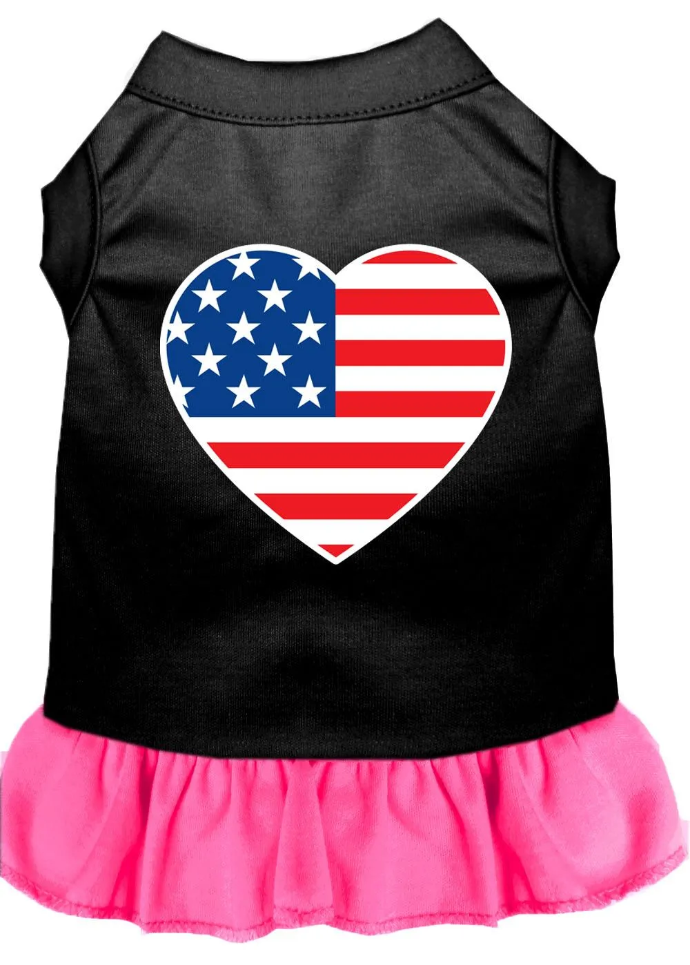 American Flag Heart Screen Print Dress Black With Bright Pink Xxl (18)