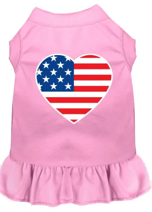 American Flag Heart Screen Print Dress Light Pink Med (12)