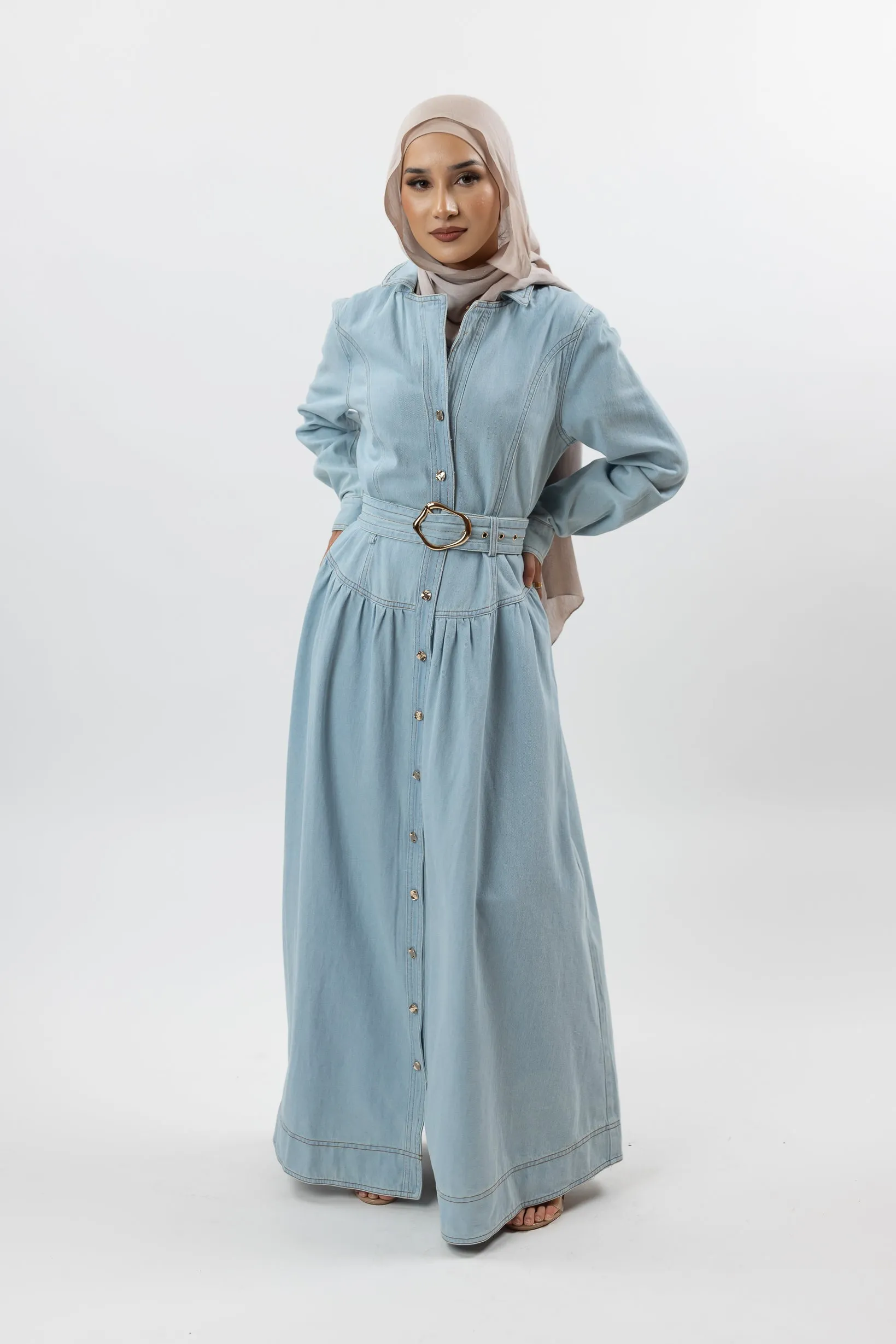 Ava Denim Maxi Dress