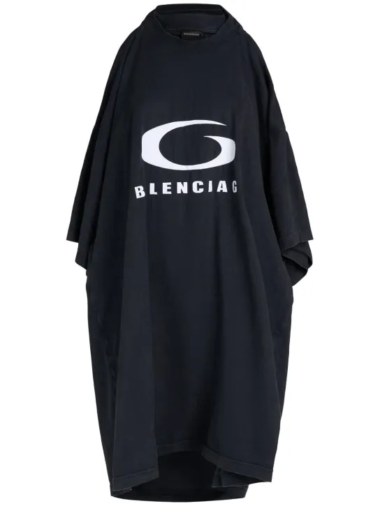 Balenciaga   Icon Print pulled cotton t-shirt dress 