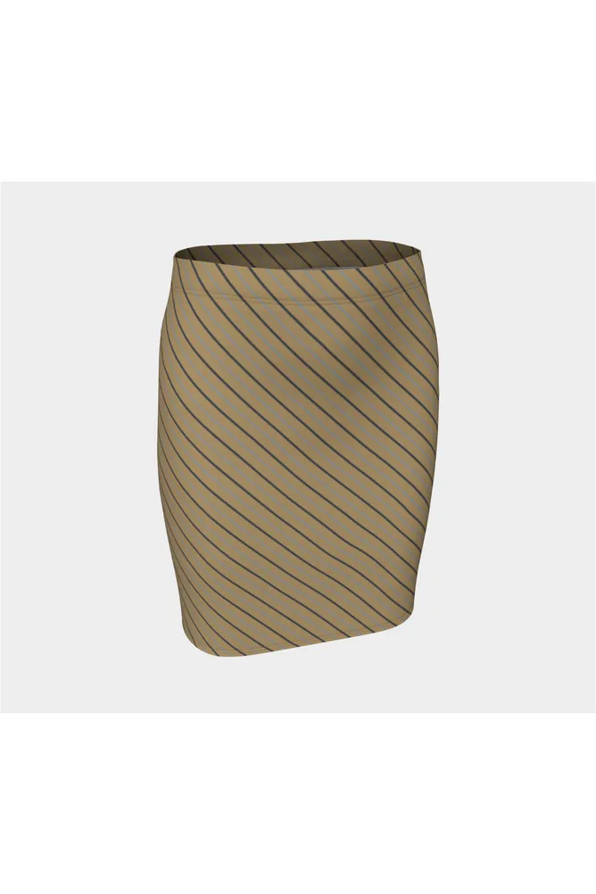 Biased Pinstripe Fitted Skirt