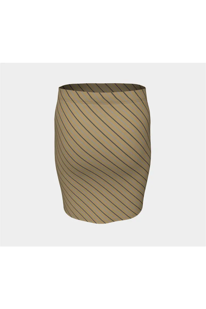 Biased Pinstripe Fitted Skirt