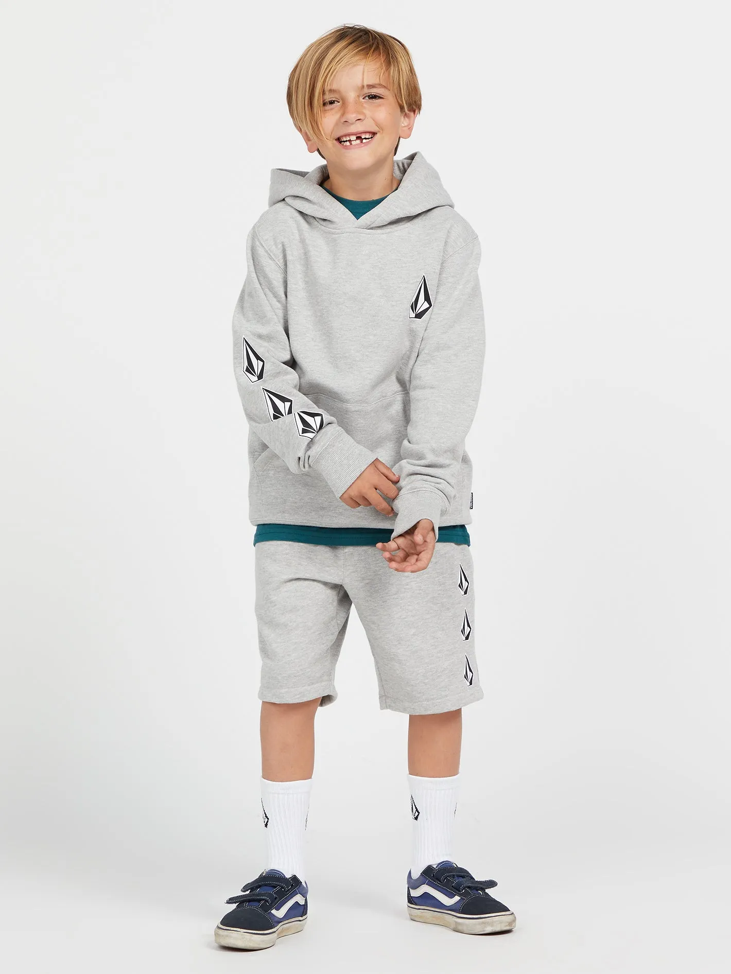 Big Boys Iconic Stone Fleece Shorts - Heather Grey