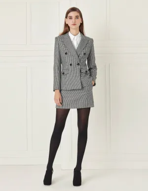 BORA AKSU Wool Houndstooth Versatile A-Sharp Skirt