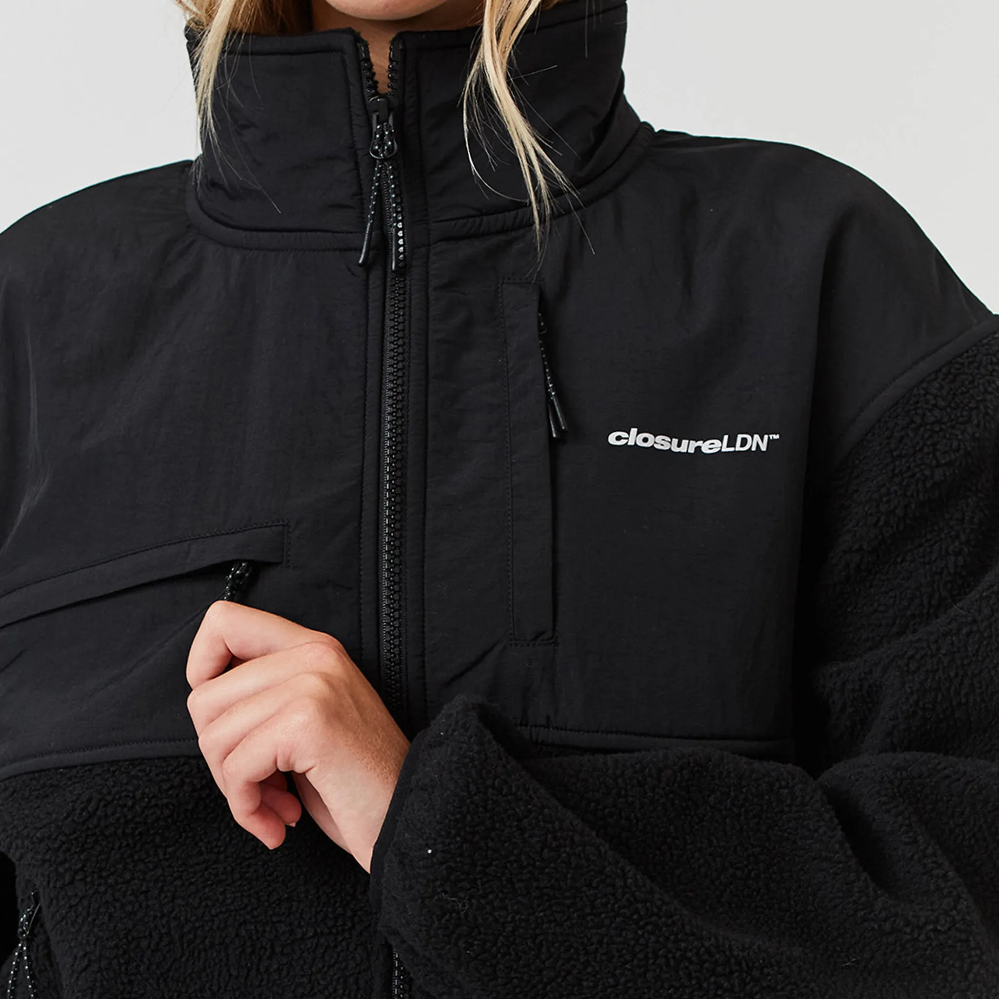 Borg Fleece Tech Jacket | Black