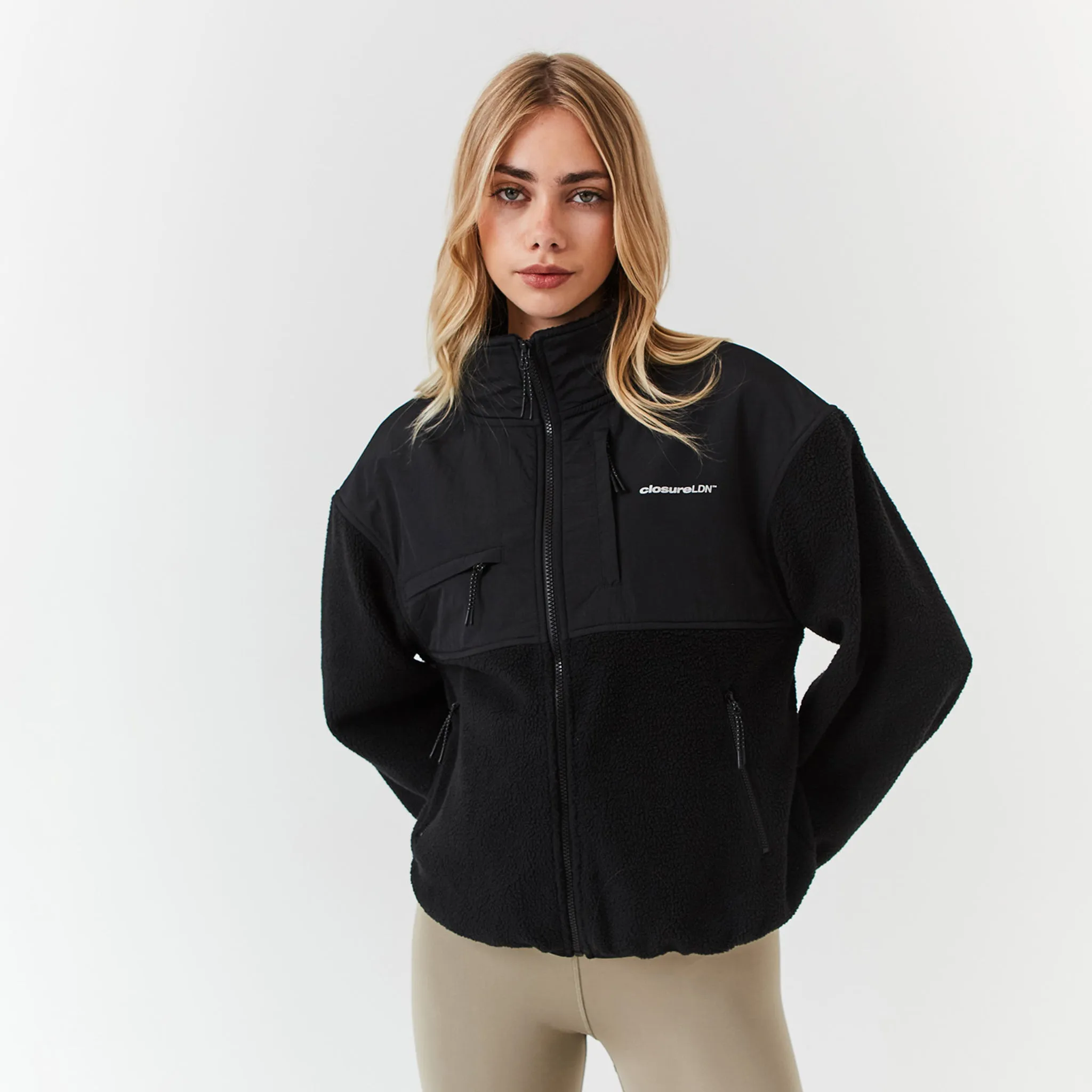 Borg Fleece Tech Jacket | Black