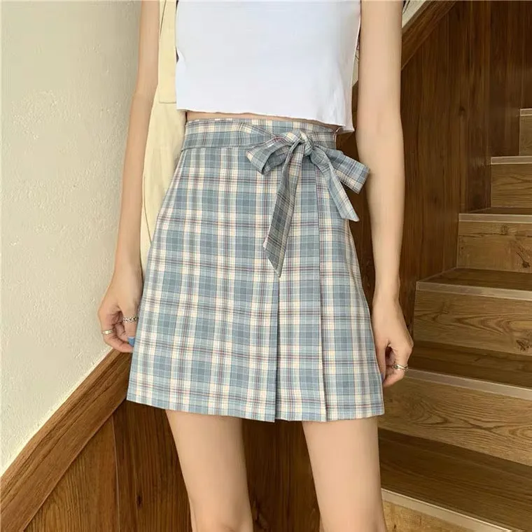 Bowknot skirt, A-line skirt with high waist, summer irregular skirt, hip wrap skirt  3610