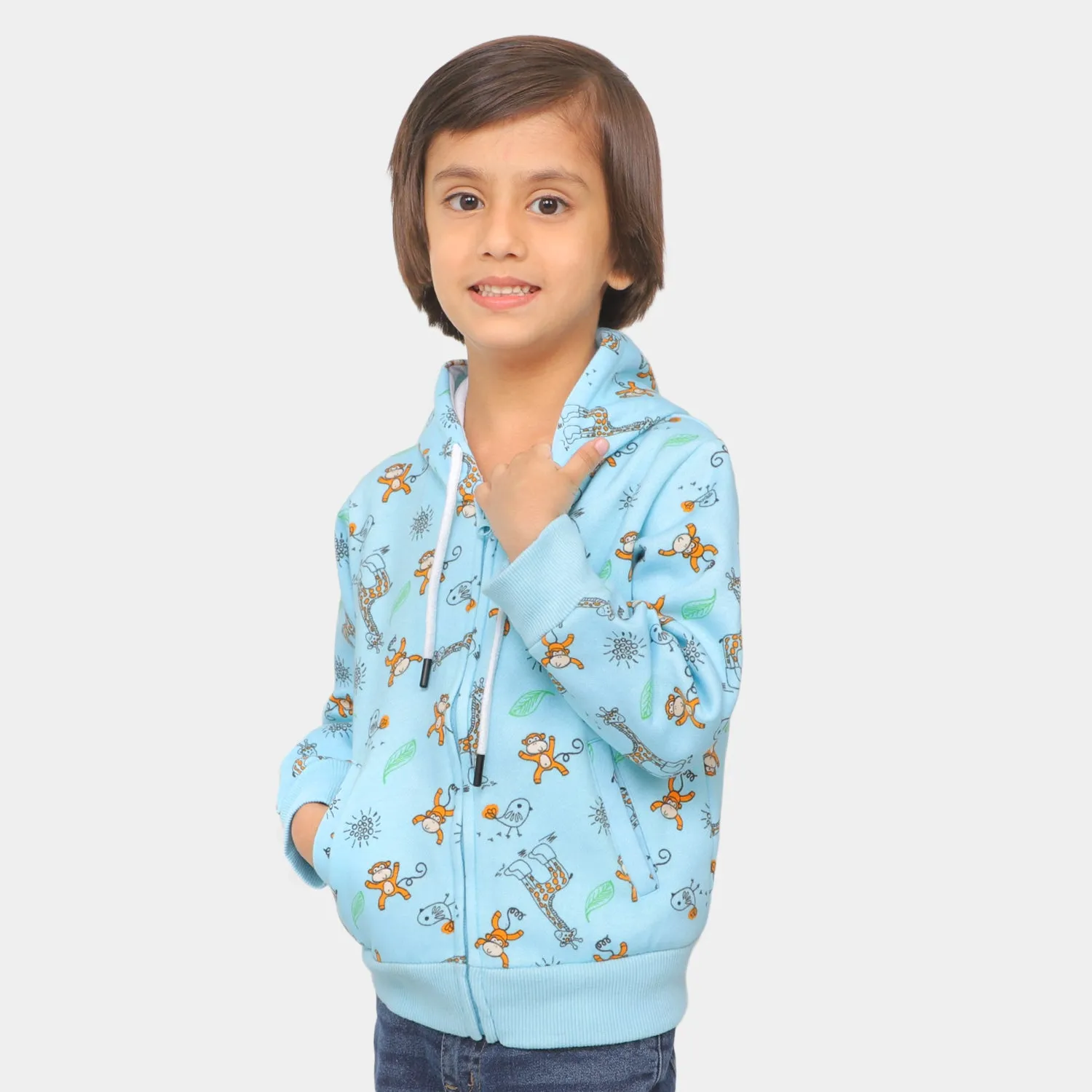 Boys Jacket Monkey - Sky Blue