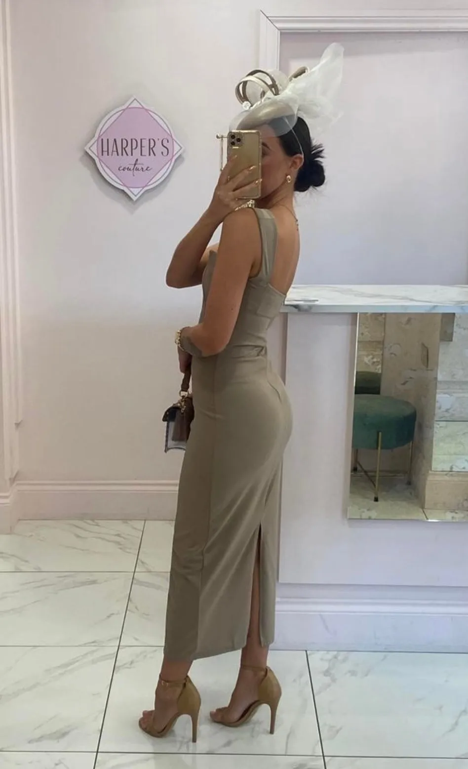 Cara Nude Fitted Dress