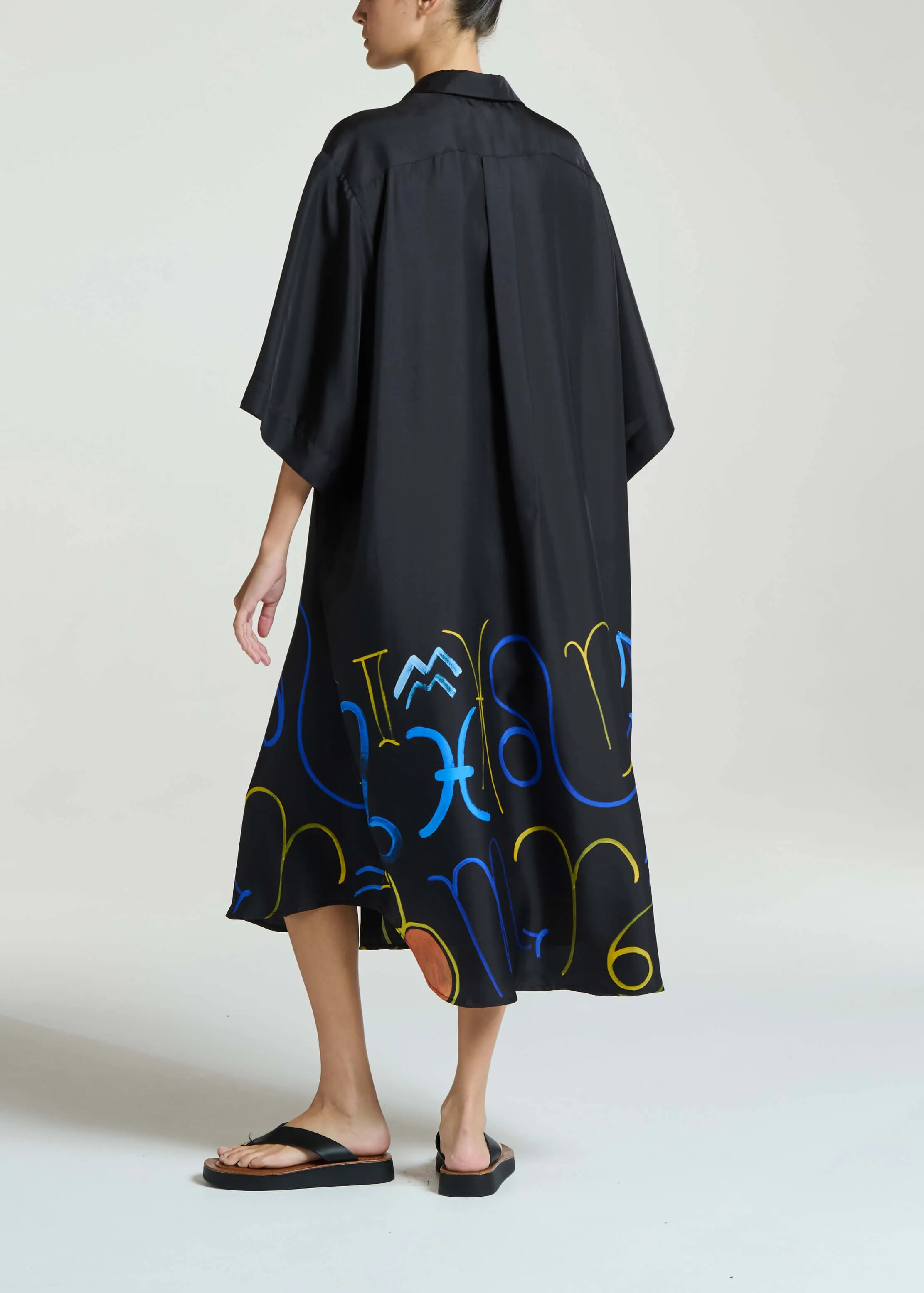 Catania Dress Zodiac Noir Silk Twill