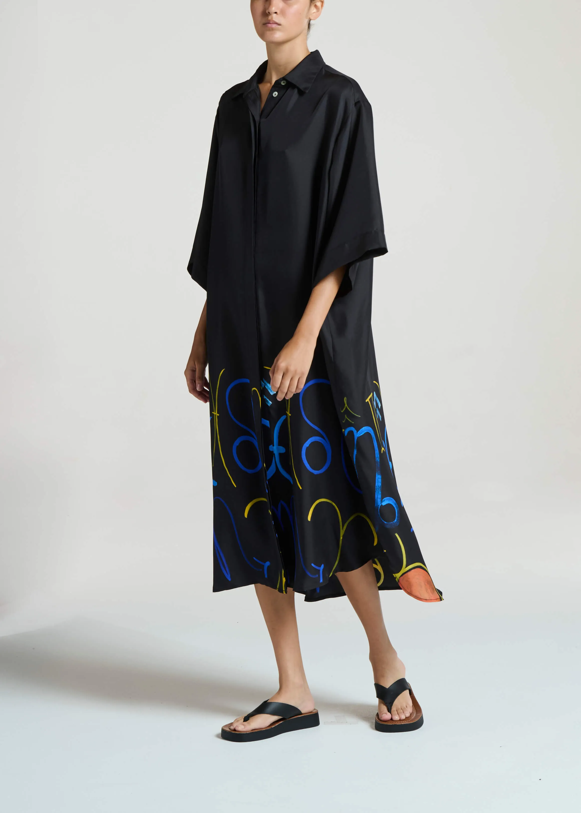 Catania Dress Zodiac Noir Silk Twill