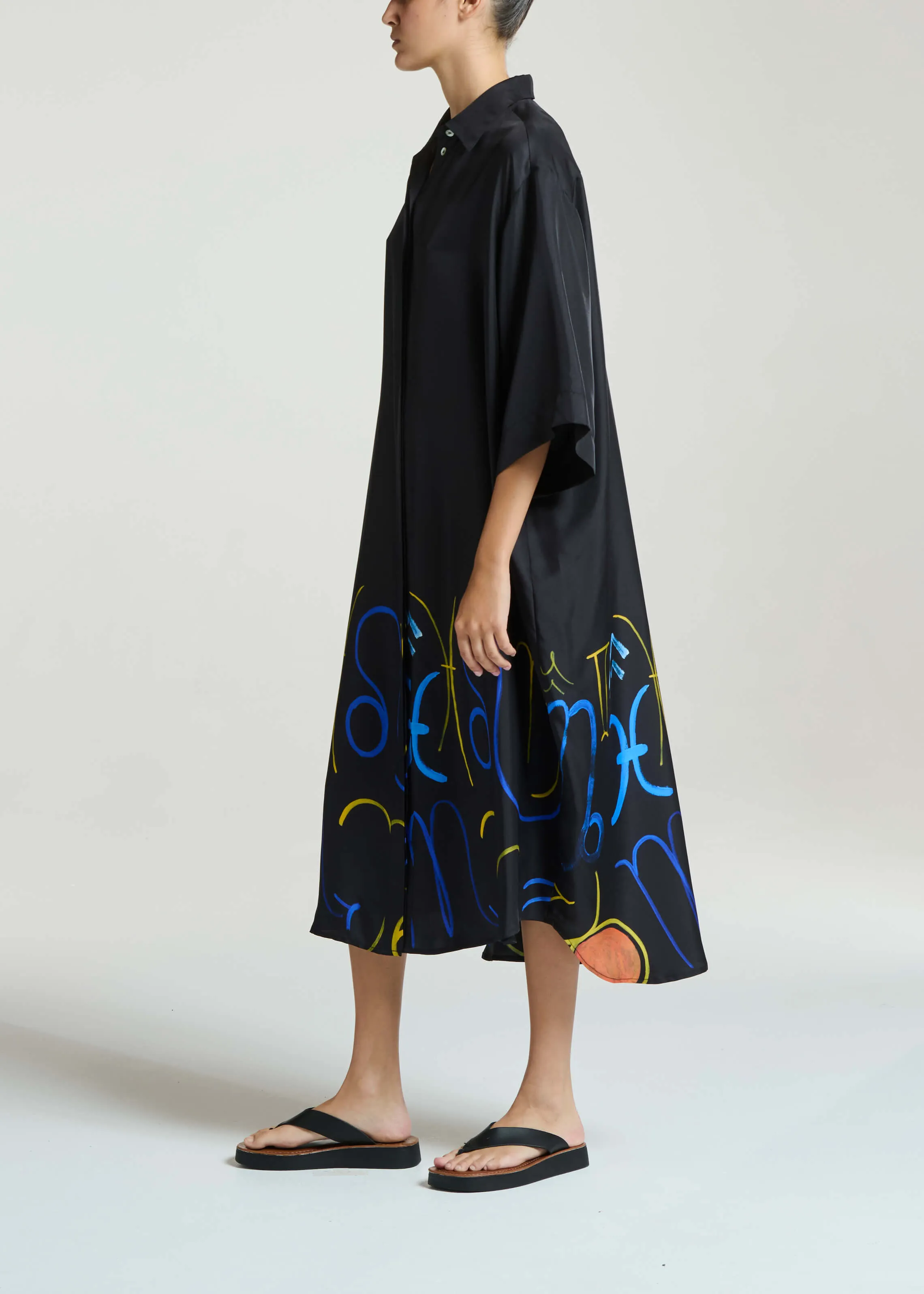 Catania Dress Zodiac Noir Silk Twill