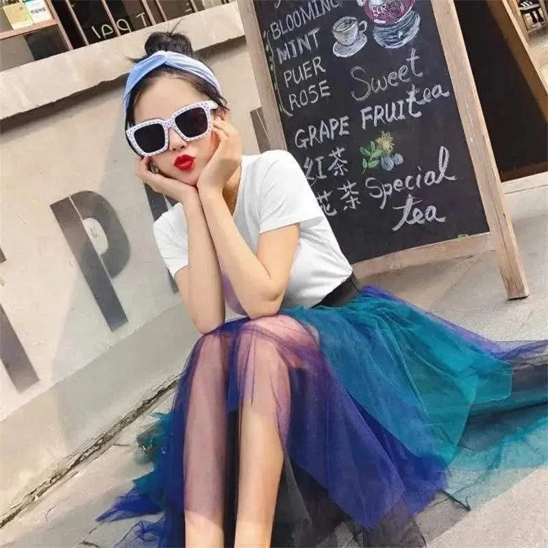 Chic Asymmetrical Tulle Skirt