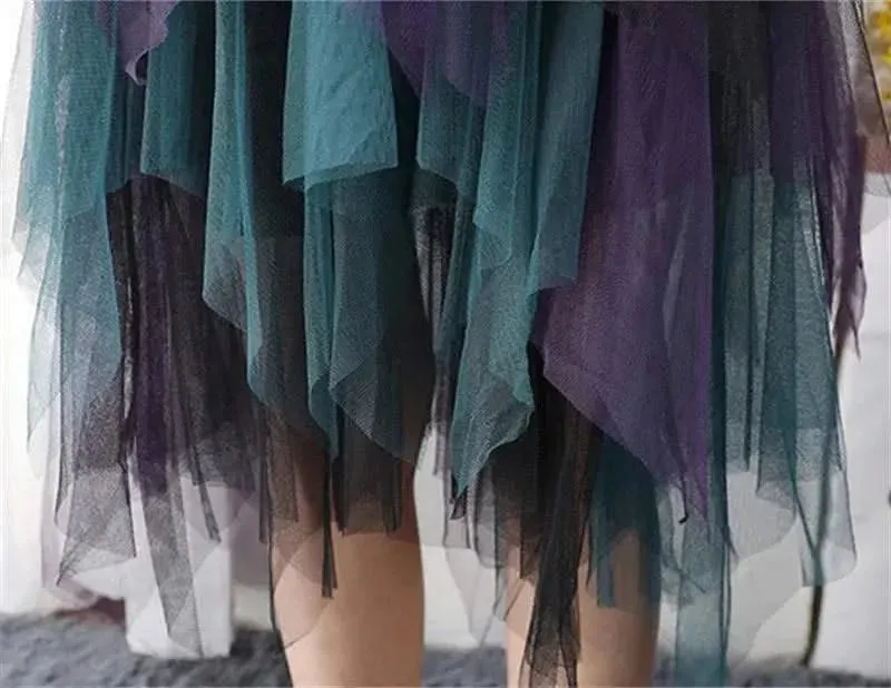 Chic Asymmetrical Tulle Skirt