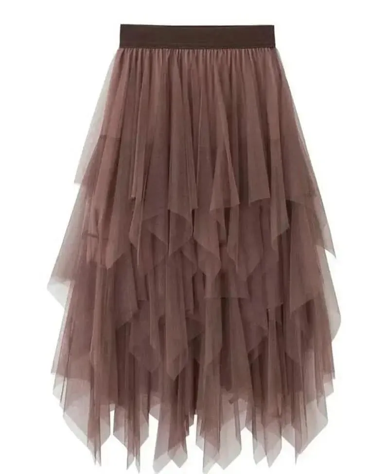 Chic Asymmetrical Tulle Skirt