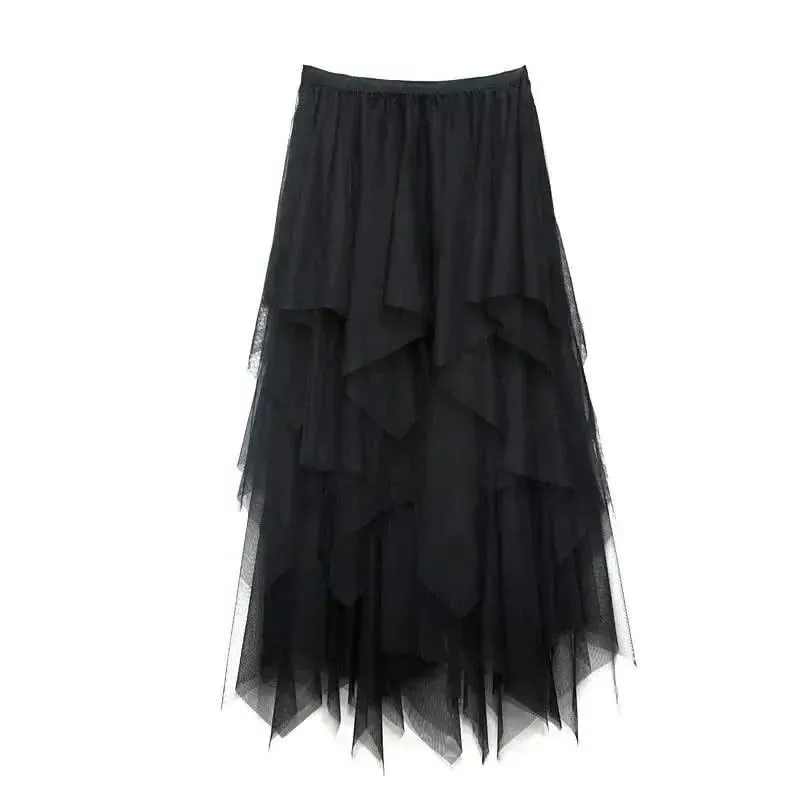 Chic Asymmetrical Tulle Skirt