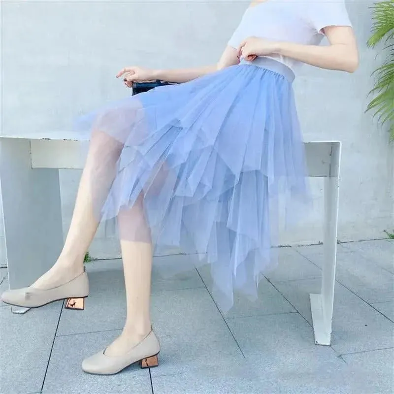 Chic Asymmetrical Tulle Skirt