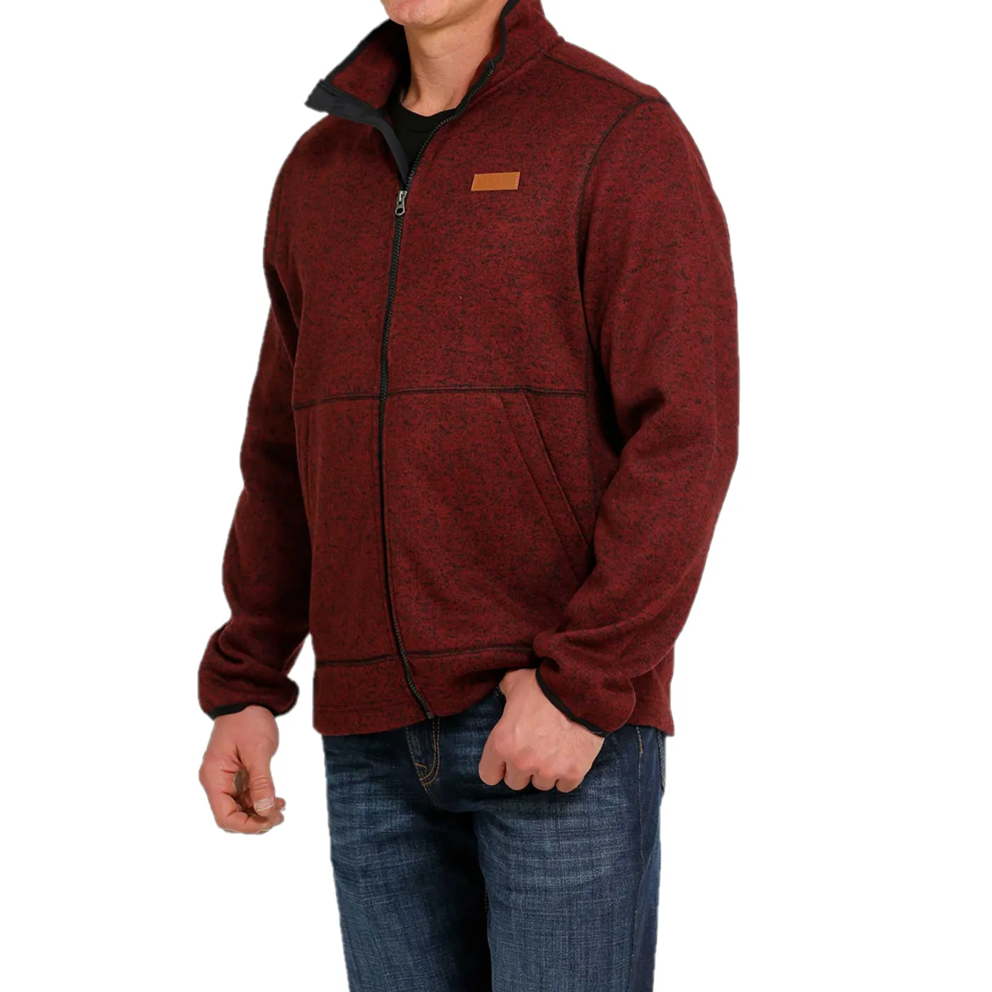 Cinch® Men's Knitted Burgundy Sweater Fleece Jacket MWJ1584001