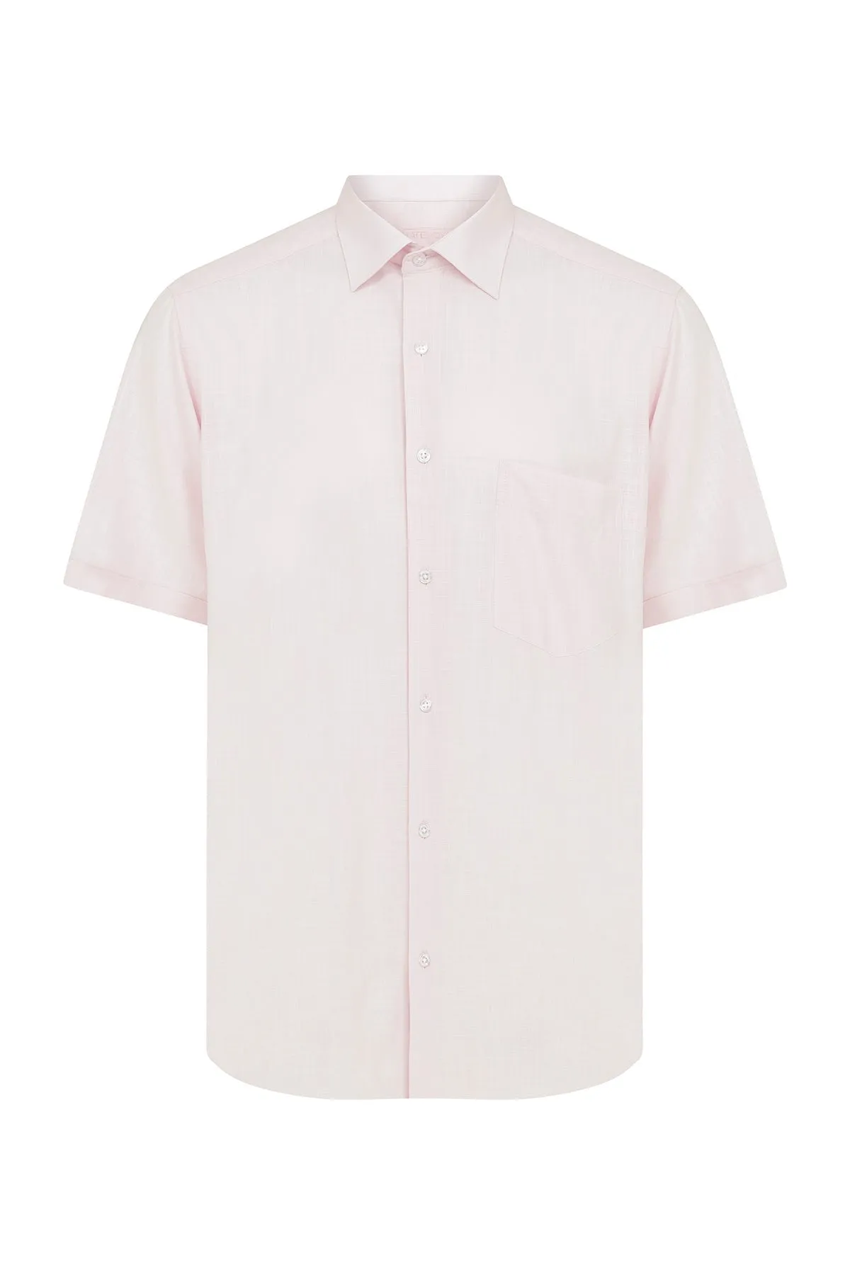 Classic Fit Short Sleeve Cotton Pink Dress Shirt