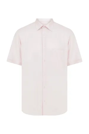 Classic Fit Short Sleeve Cotton Pink Dress Shirt