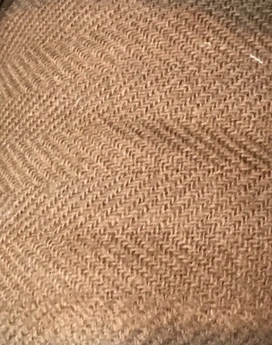 Close-Out Lady Ariella Designer Runway Imported Wool Fabric Camel Herringbone By the Yard