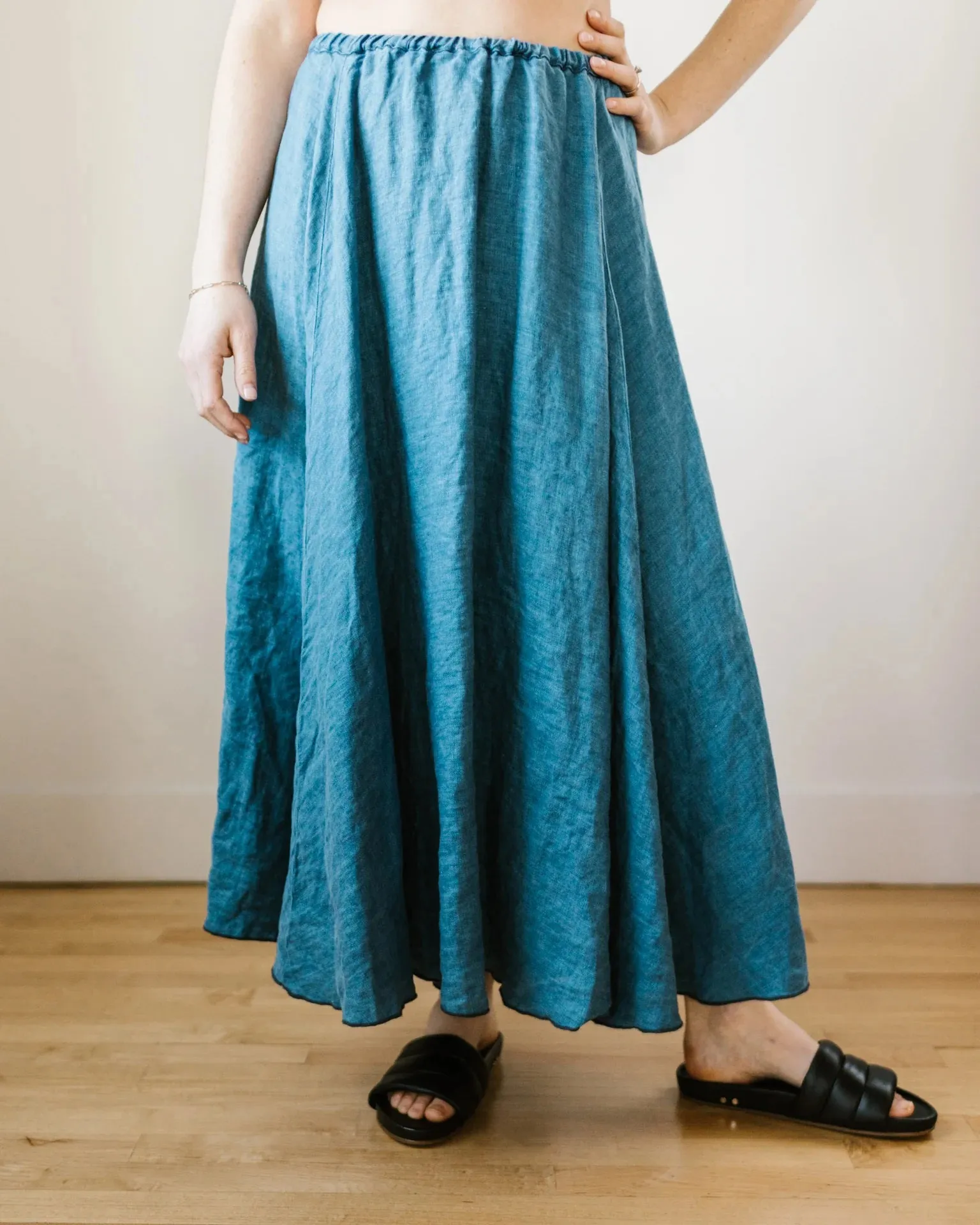 CP SHADES - DEIDRA SKIRT IN BLEACHED INDIGO TWILL