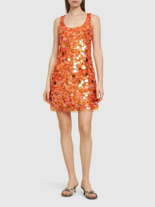 Des Phemmes   Sequined tulle mini dress 