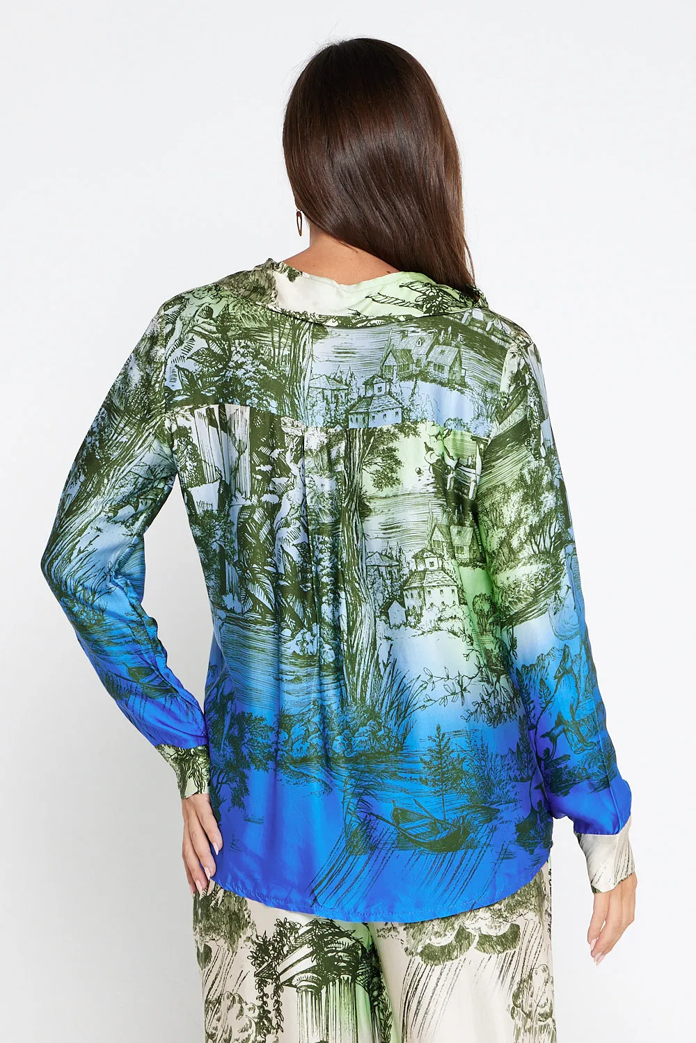 Dimitra Satin Shirt - Rhea Print