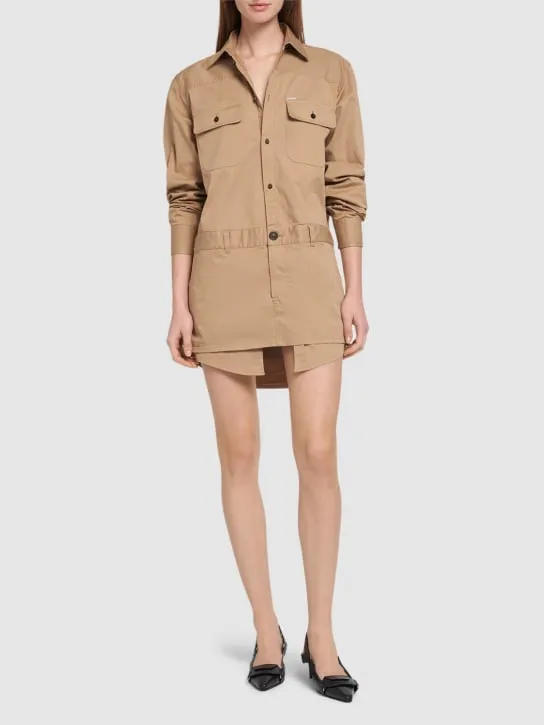 Dsquared2   Stretch cotton twill mini shirt dress 