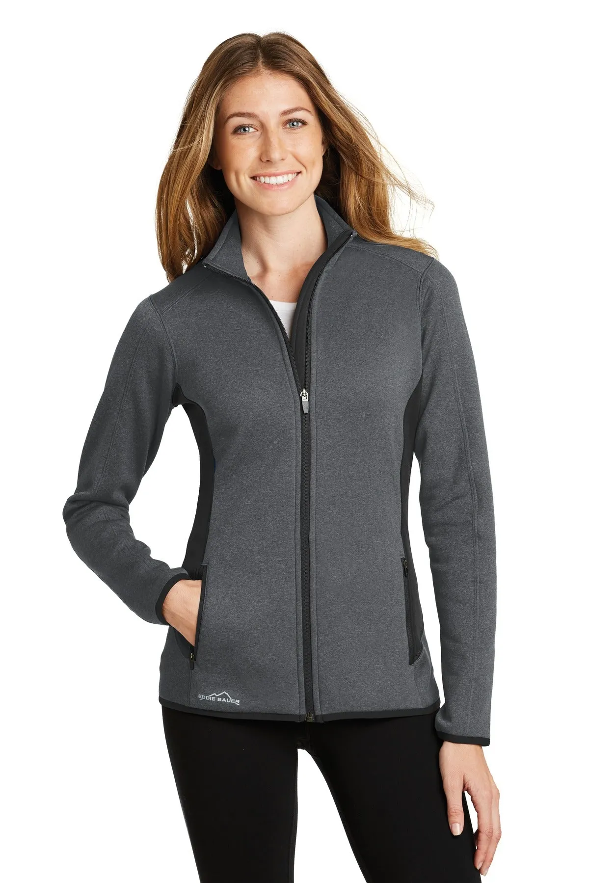 Eddie Bauer Ladies Full-Zip Heather Stretch Fleece Jacket. EB239