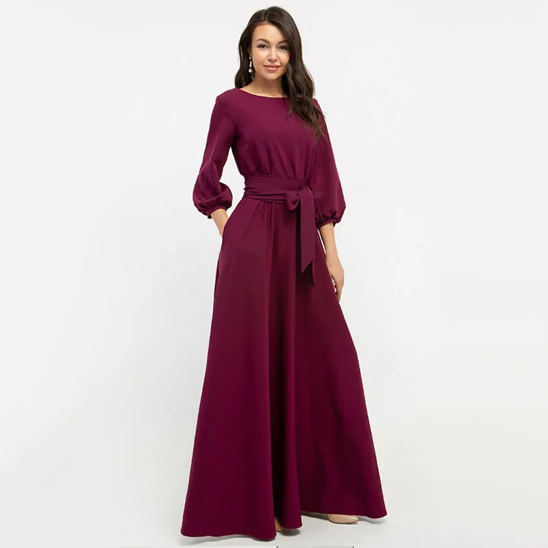 Elegant Lantern Sleeve Dress for Women