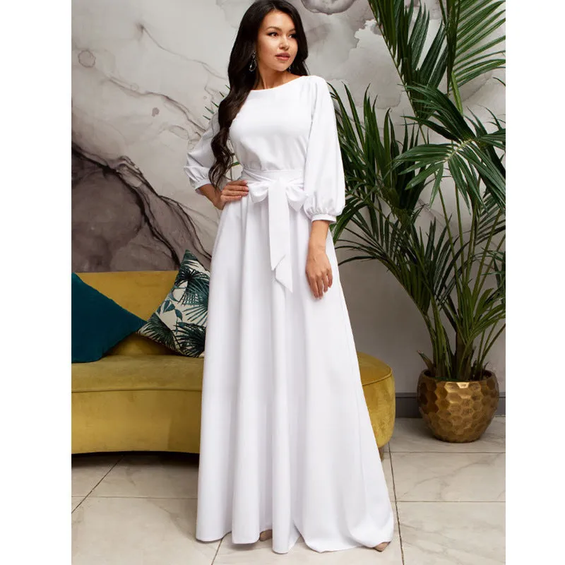 Elegant Lantern Sleeve Dress for Women