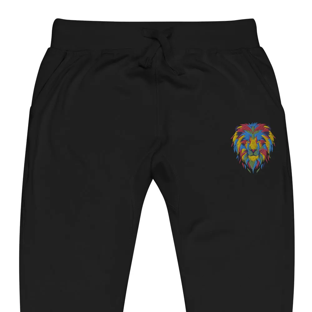 Embroidered "LOGO" fleece sweatpants