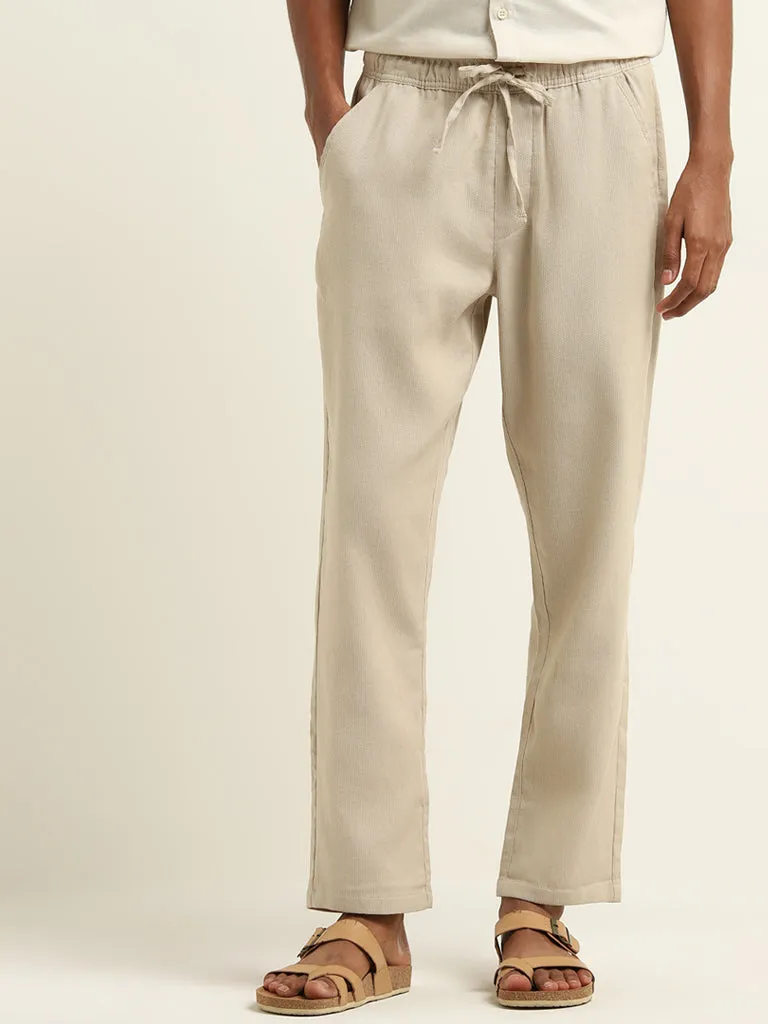 ETA Taupe Relaxed-Fit Mid-Rise Cotton Chinos