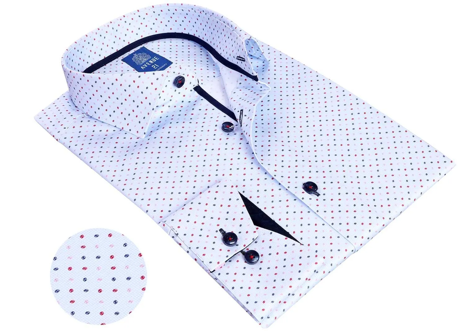 Exclusive 100% Cotton Men’s Dress Shirt with Contrast Collar & Cuffs – Trendy Turkish Formalwear | R51 Blue