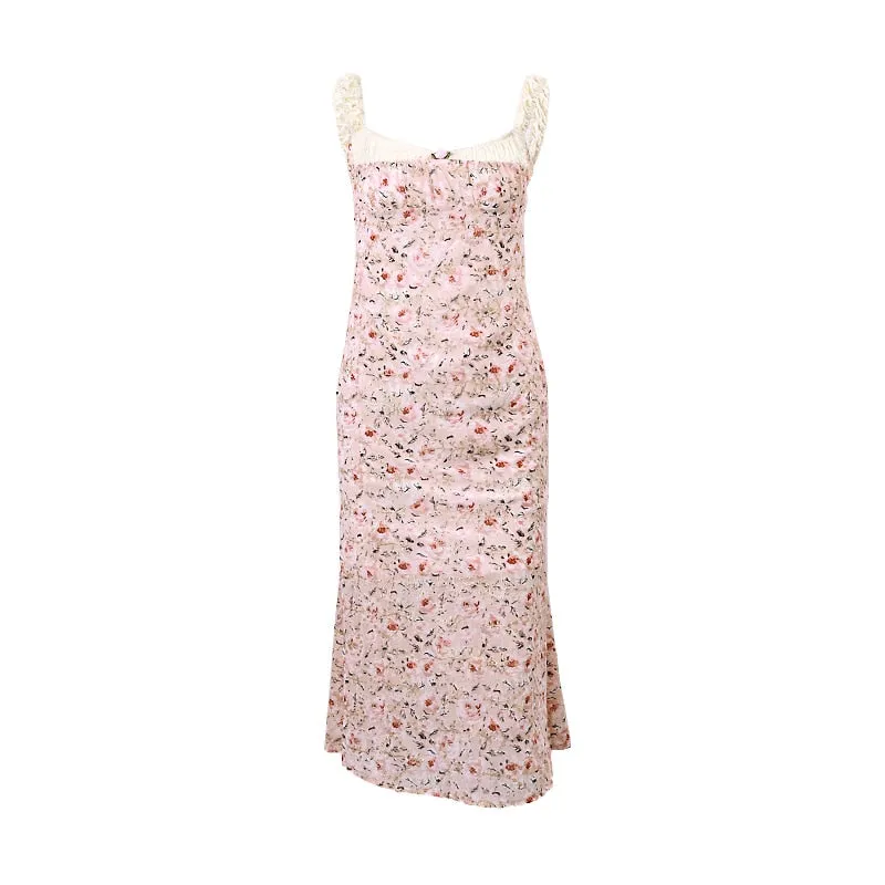 Flamingo Pink Floral Elegance Dress