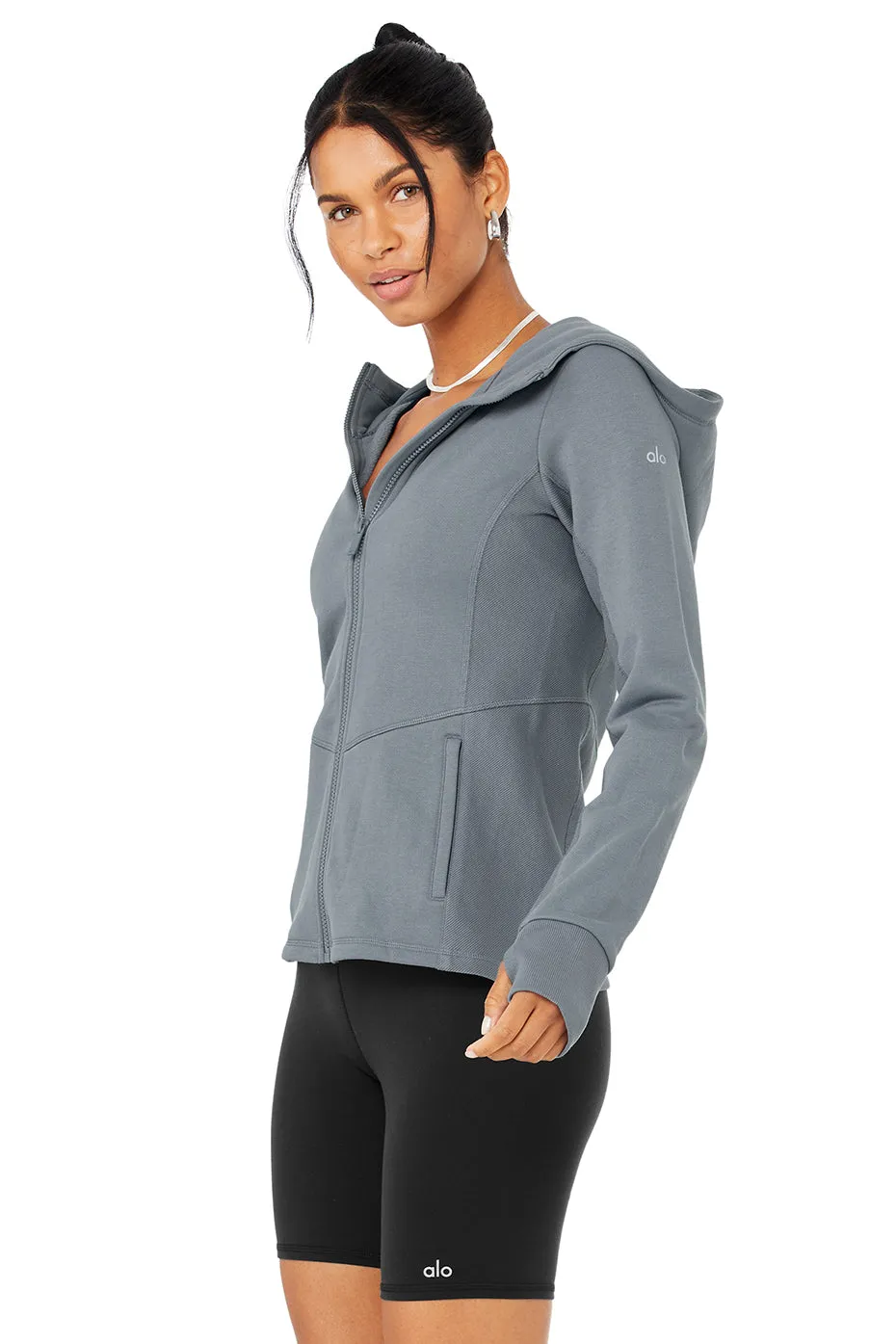 Foundation Zip Hoodie - Steel Blue