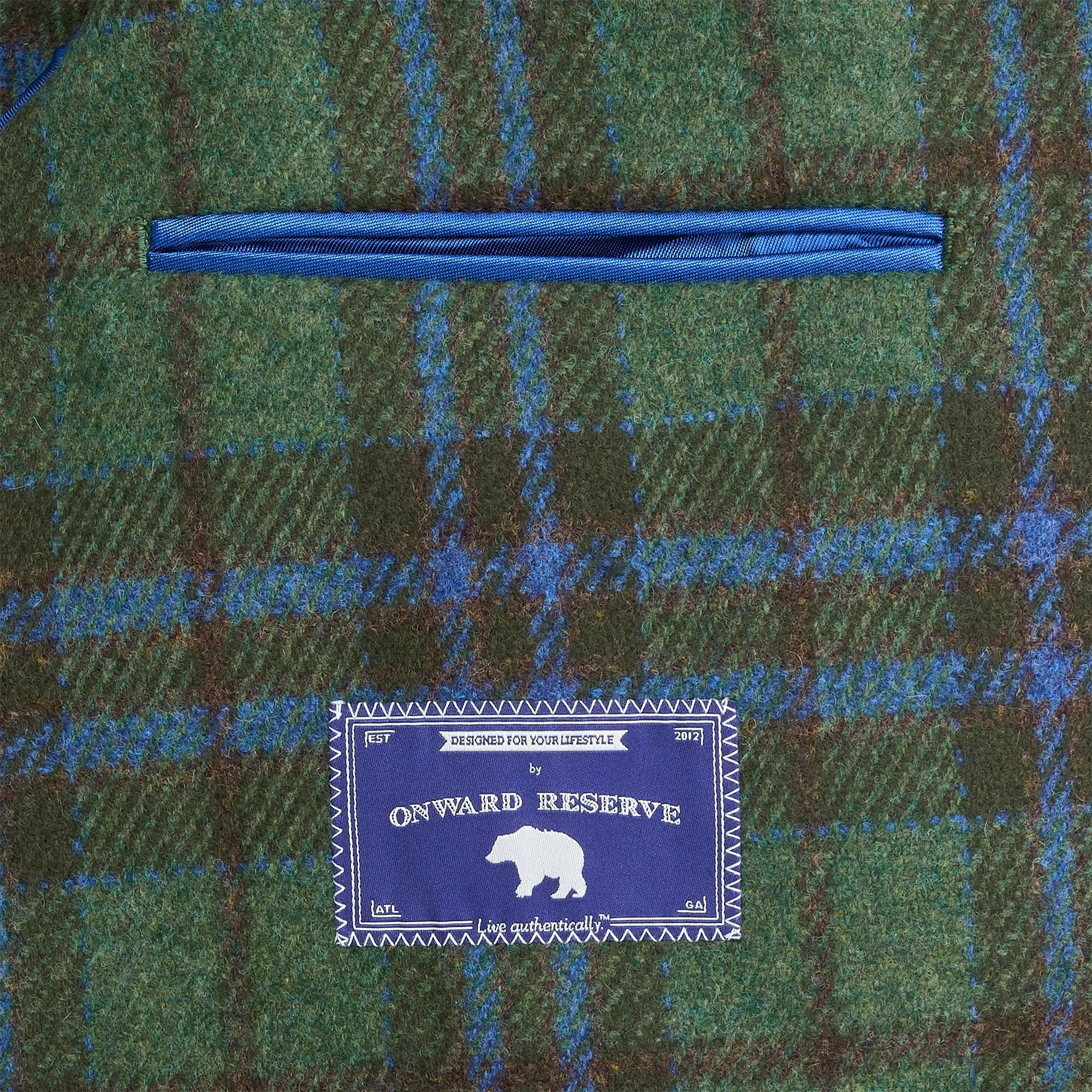 Fox Brothers Forest/Marina Plaid Sport Coat - Dark Forest