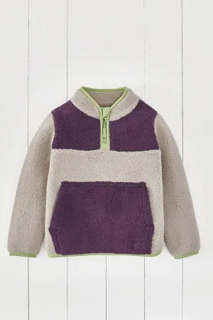 Grass & Air: Amethyst Purple & Geothermal Quarter Zip Fleece Jumper