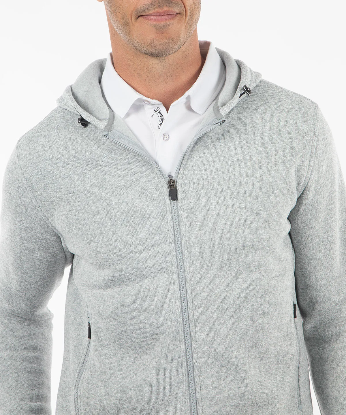 Heathered Full Zip Performance Fleece Hoody Jacket