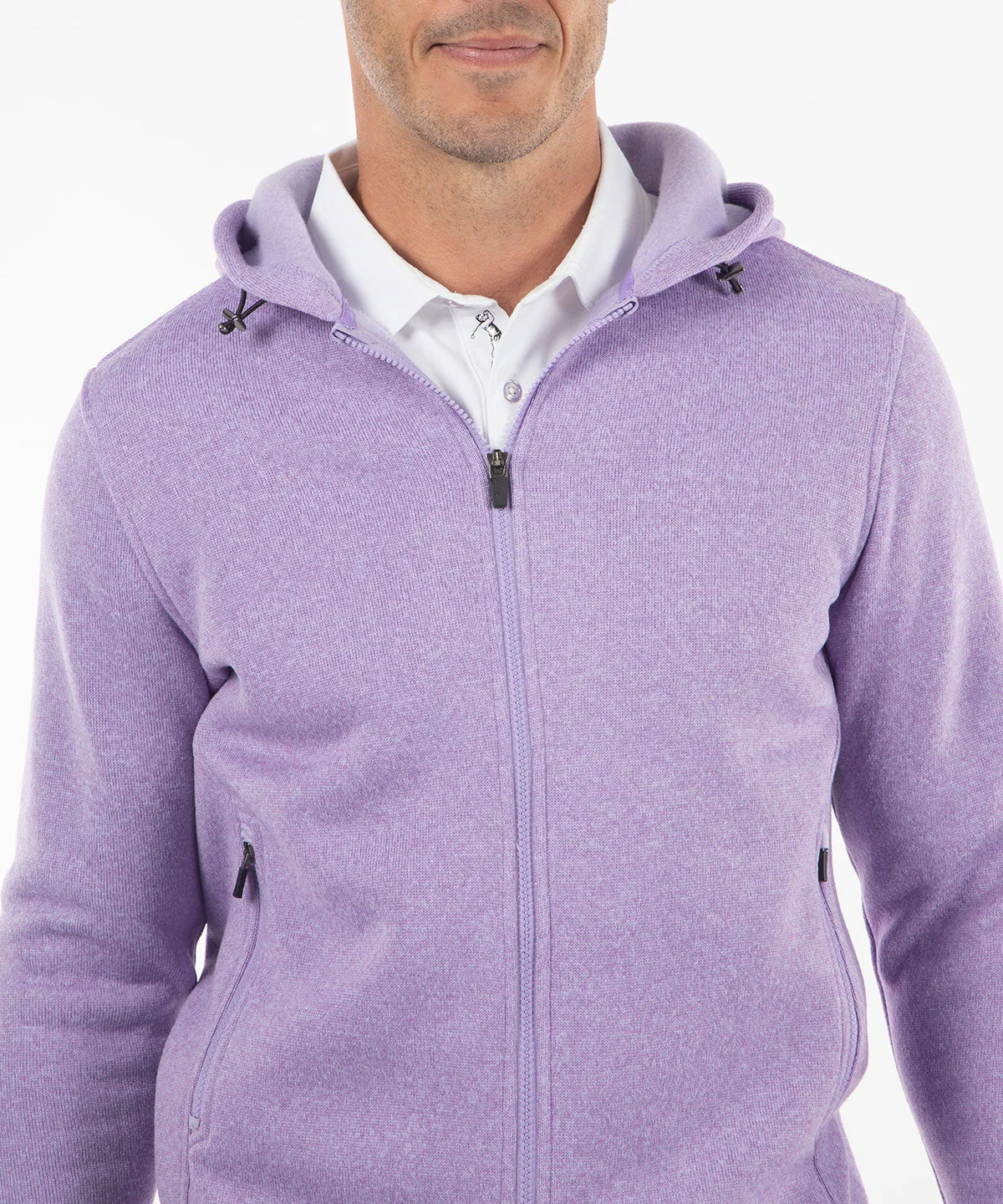 Heathered Full Zip Performance Fleece Hoody Jacket