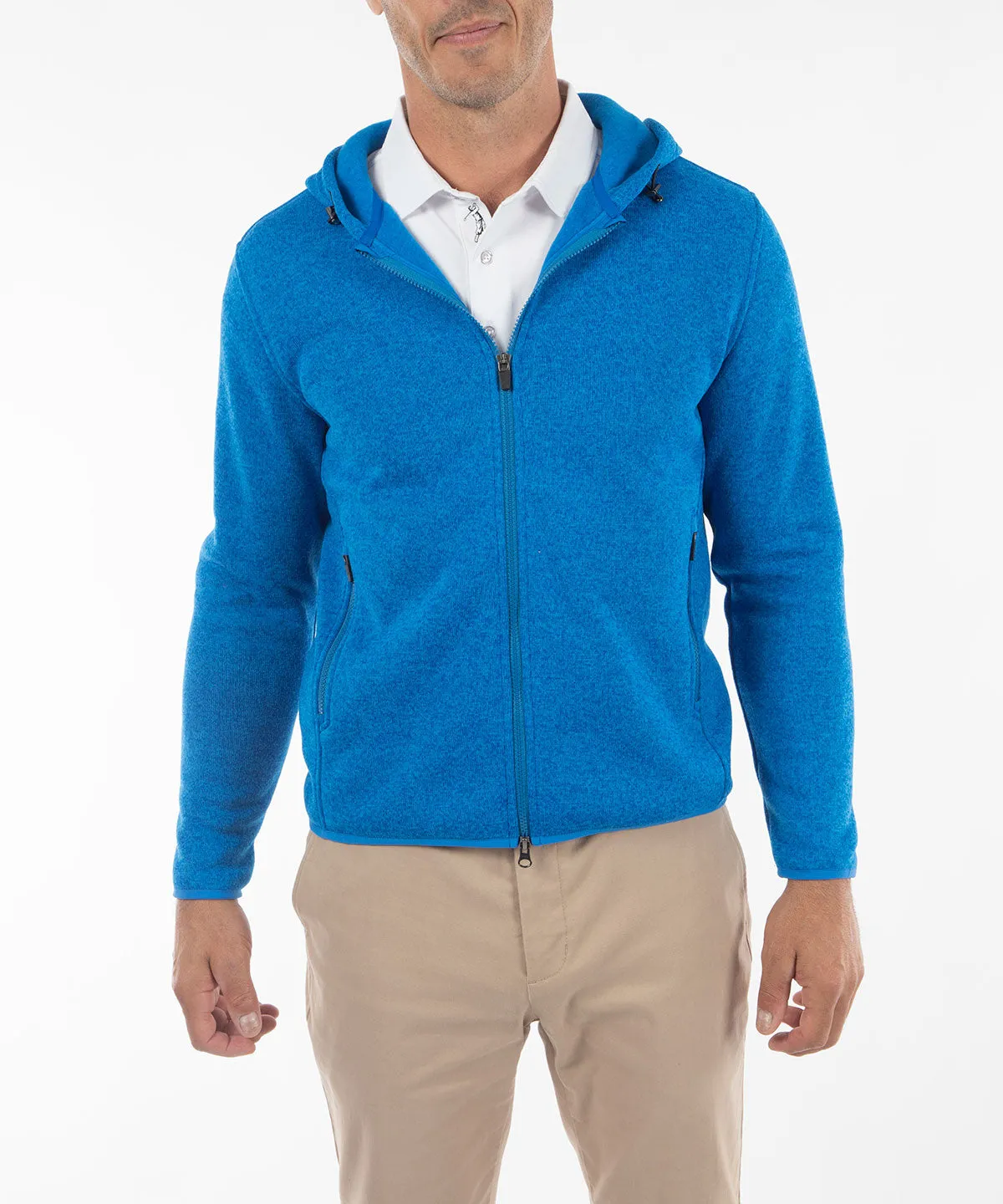 Heathered Full Zip Performance Fleece Hoody Jacket