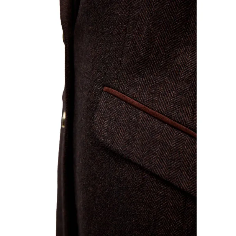 Holland Cooper Highgrove Ladies Tweed Coat - Chocolate Herringbone