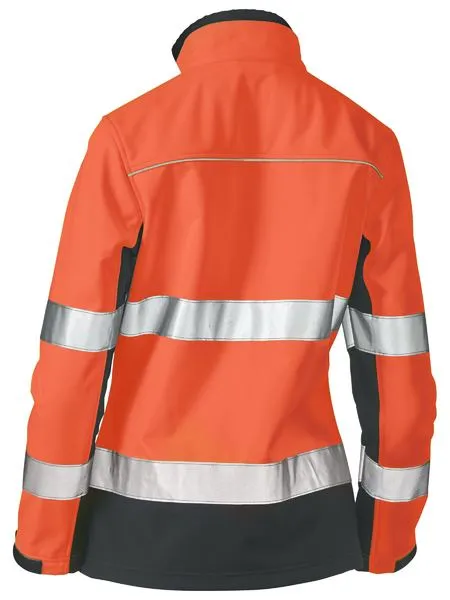 Jacket Bisley Womens Hi Vis BM-Taped Soft Shell 310g Orange/Navy 10