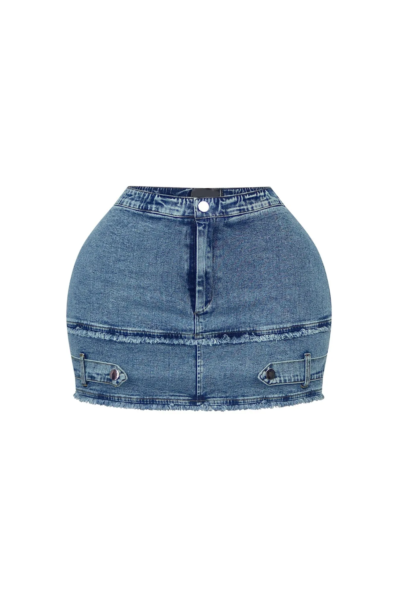 Lock Up Denim Mini Skirt