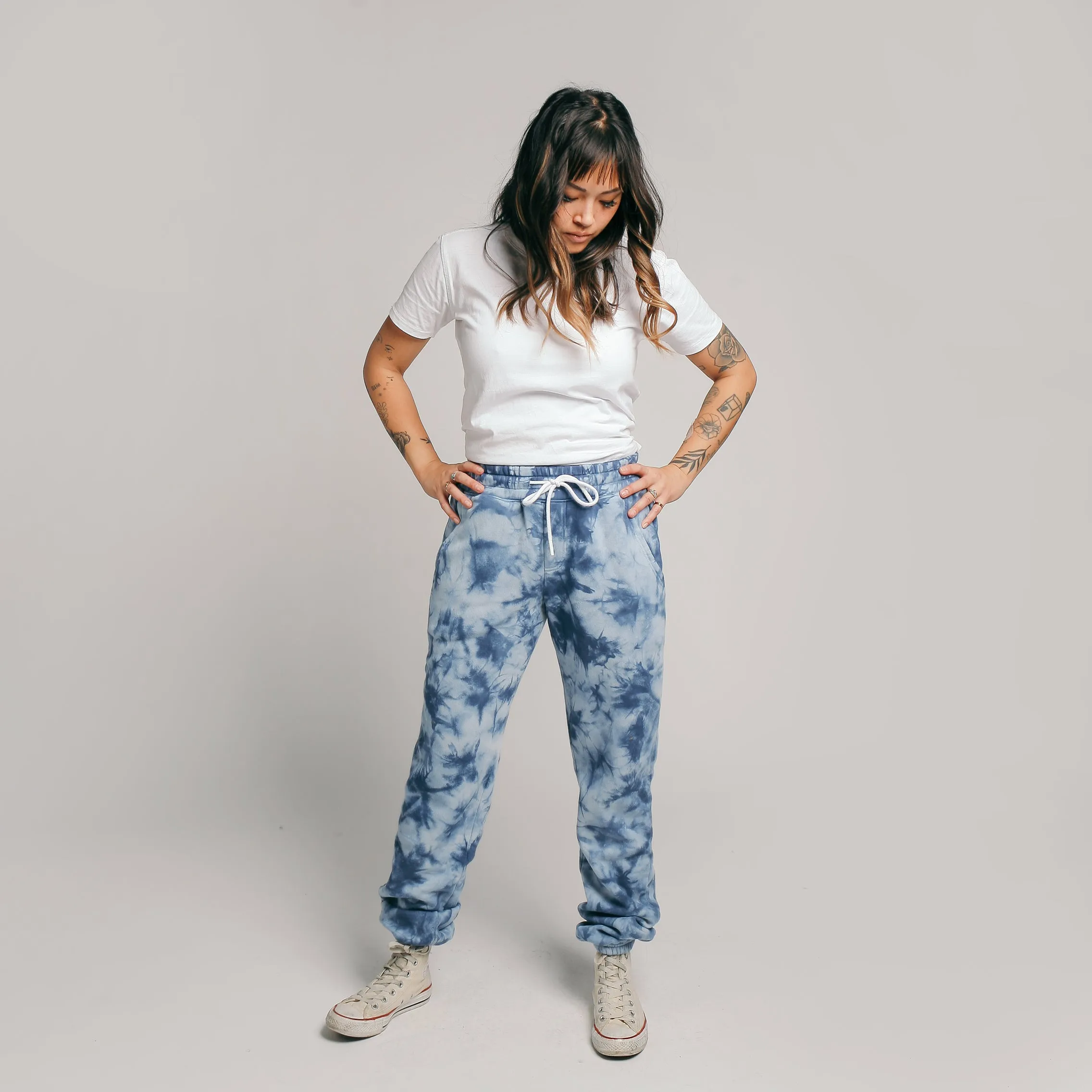 Loftloom Sweatpants Indigo Smoke Tie Dye