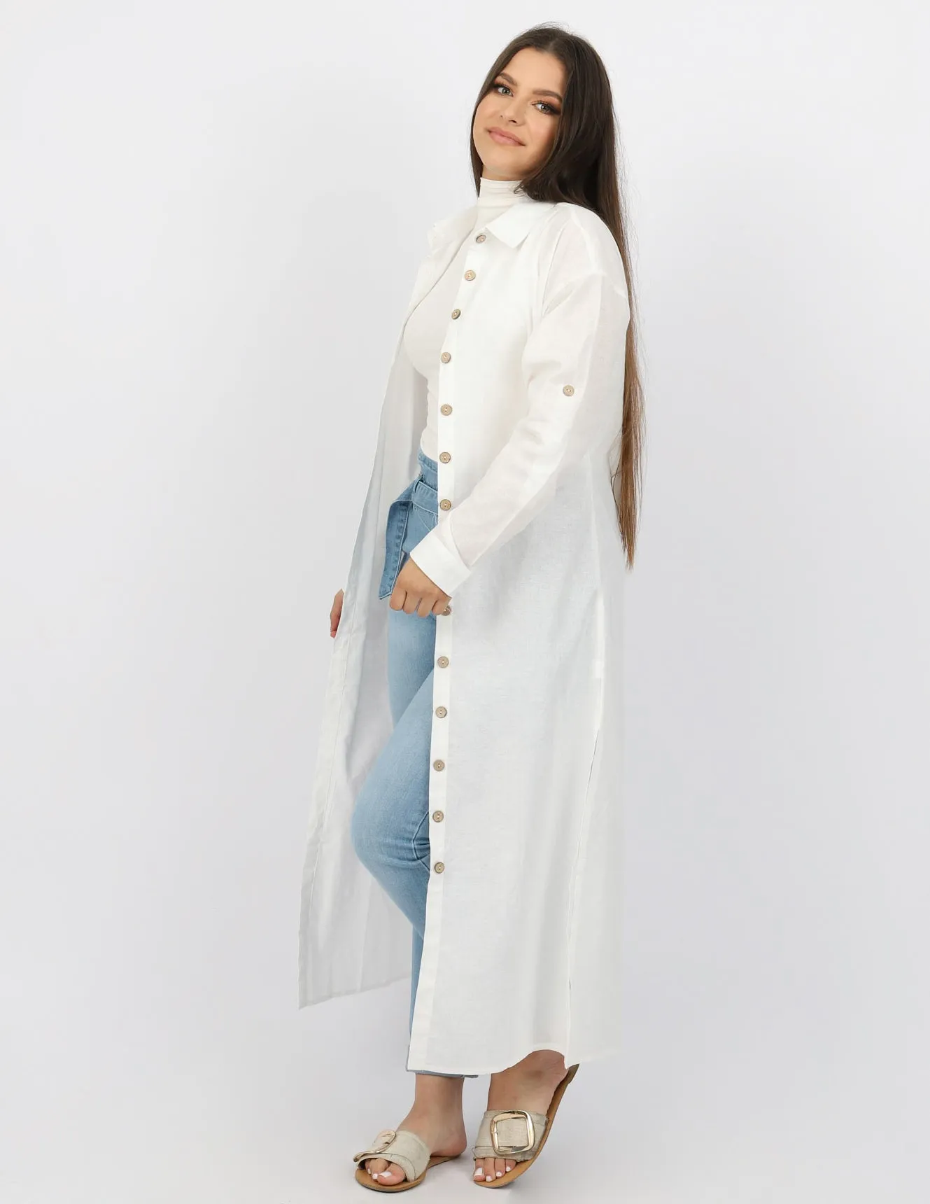 Long Cotton Shirt Dress