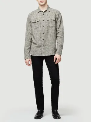 Long Sleeve Double Flap Pocket Shirt -- Noir Multi