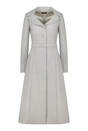 LOTUS GRAY WOOL-CASHMERE TWEED COAT DRESS